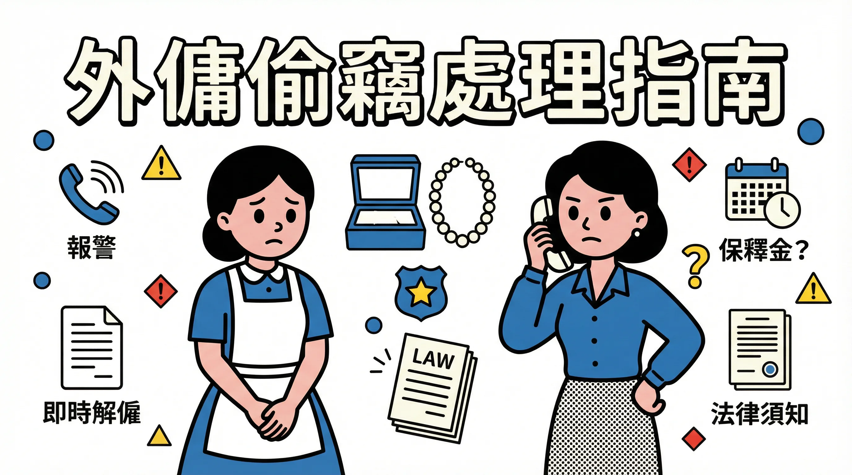 外傭偷竊點算?報警流程、保釋金責任與即時解僱法律須知