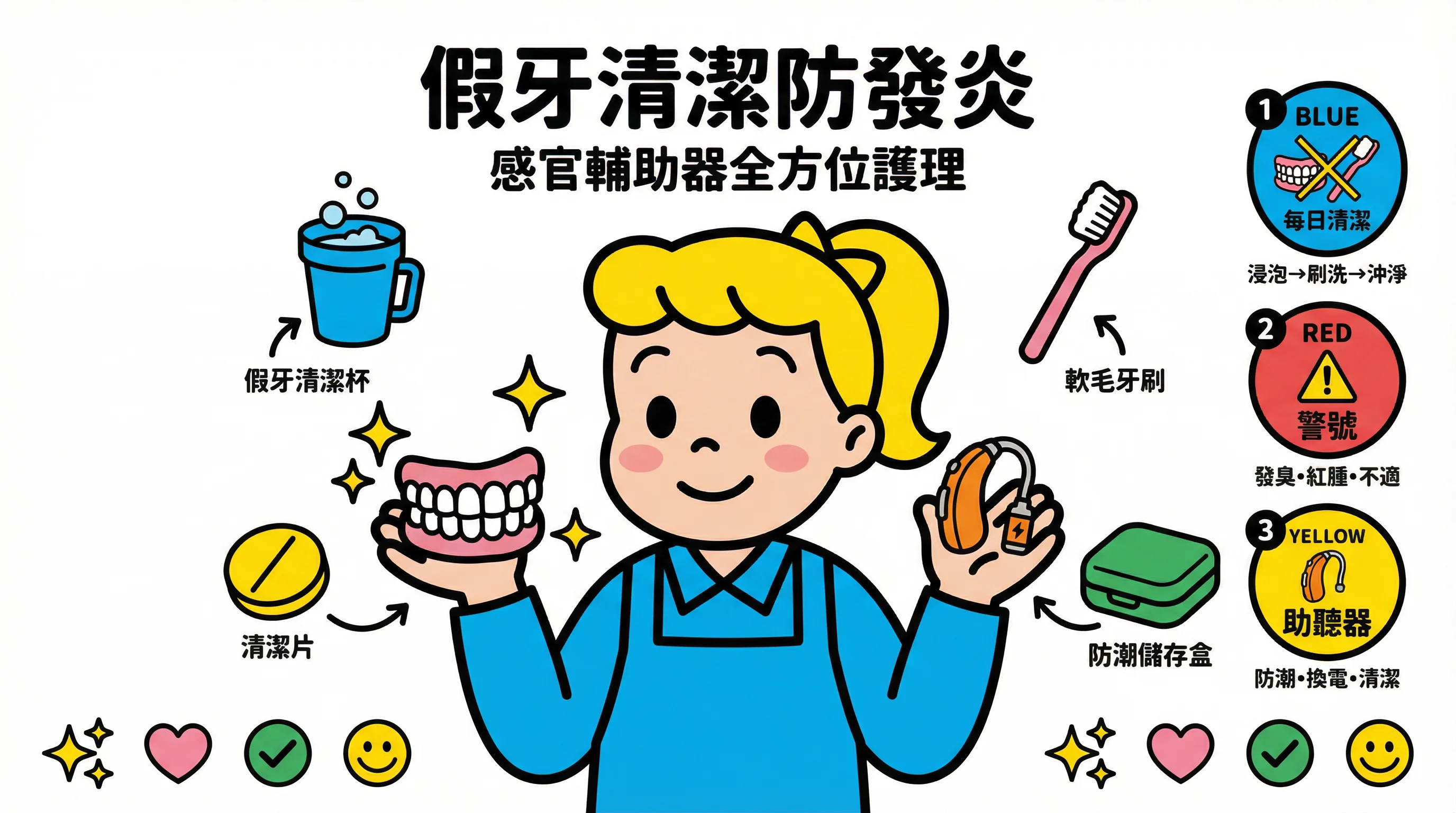活動假牙清潔不當易發炎？外傭必學假牙保養與助聽器維護全攻略