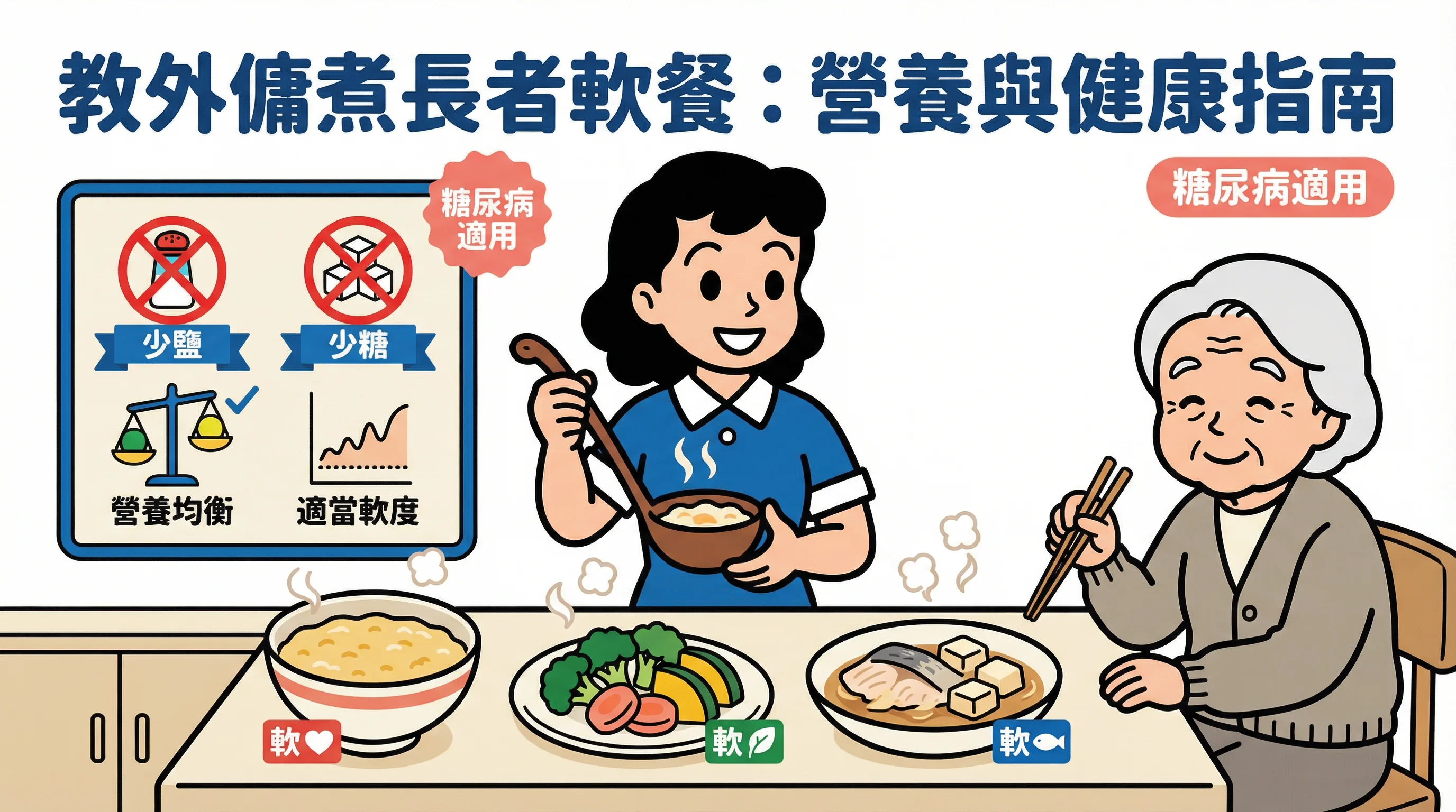 老人家嫌硬唔肯食？教外傭煮好味 長者軟餐：軟硬標準與低糖餐單