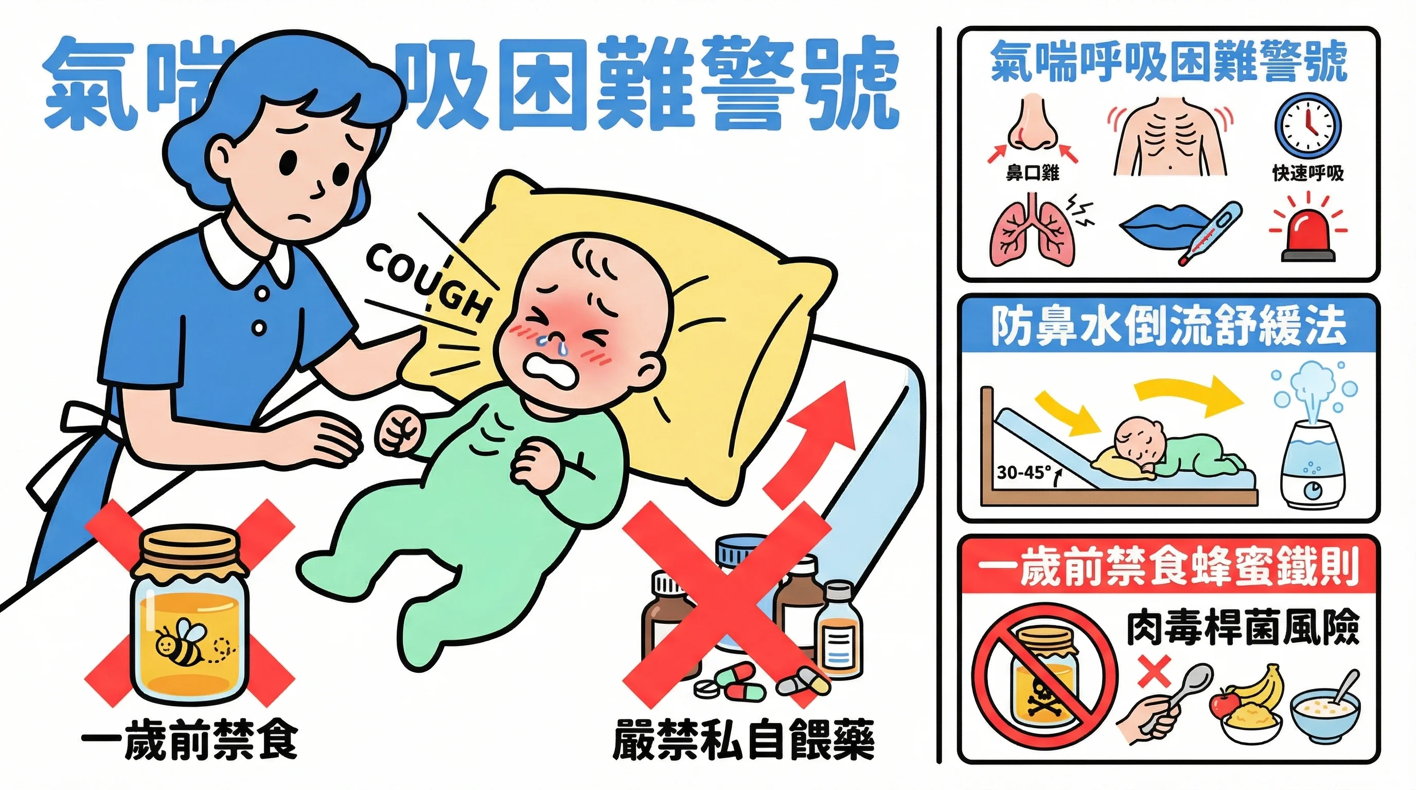 嬰兒咳嗽咳到嘔?教外傭識別氣喘警號、防鼻水倒流與嚴禁餵蜂蜜鐵則