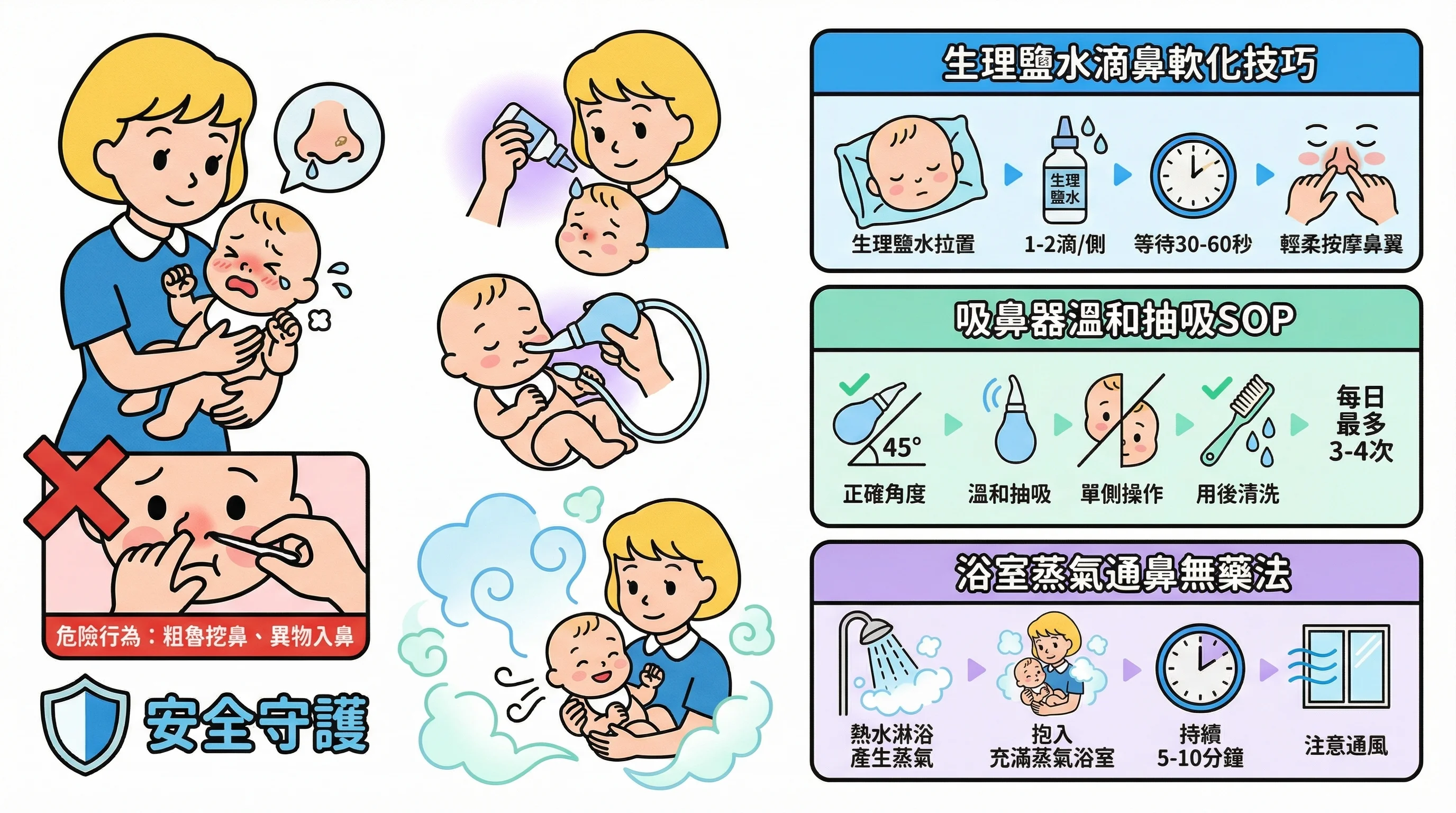 嬰兒鼻塞飲唔到奶?教外傭鹽水滴鼻、安全使用吸鼻器與蒸氣通鼻術