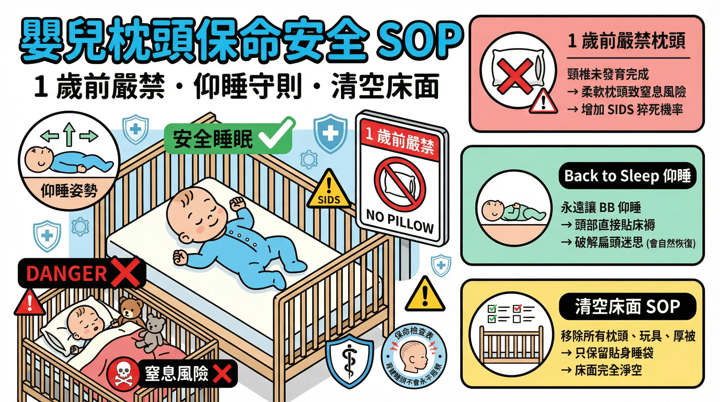 嬰兒枕頭是致命殺手?教外傭破解扁頭迷思與「清空床面」安全 SOP