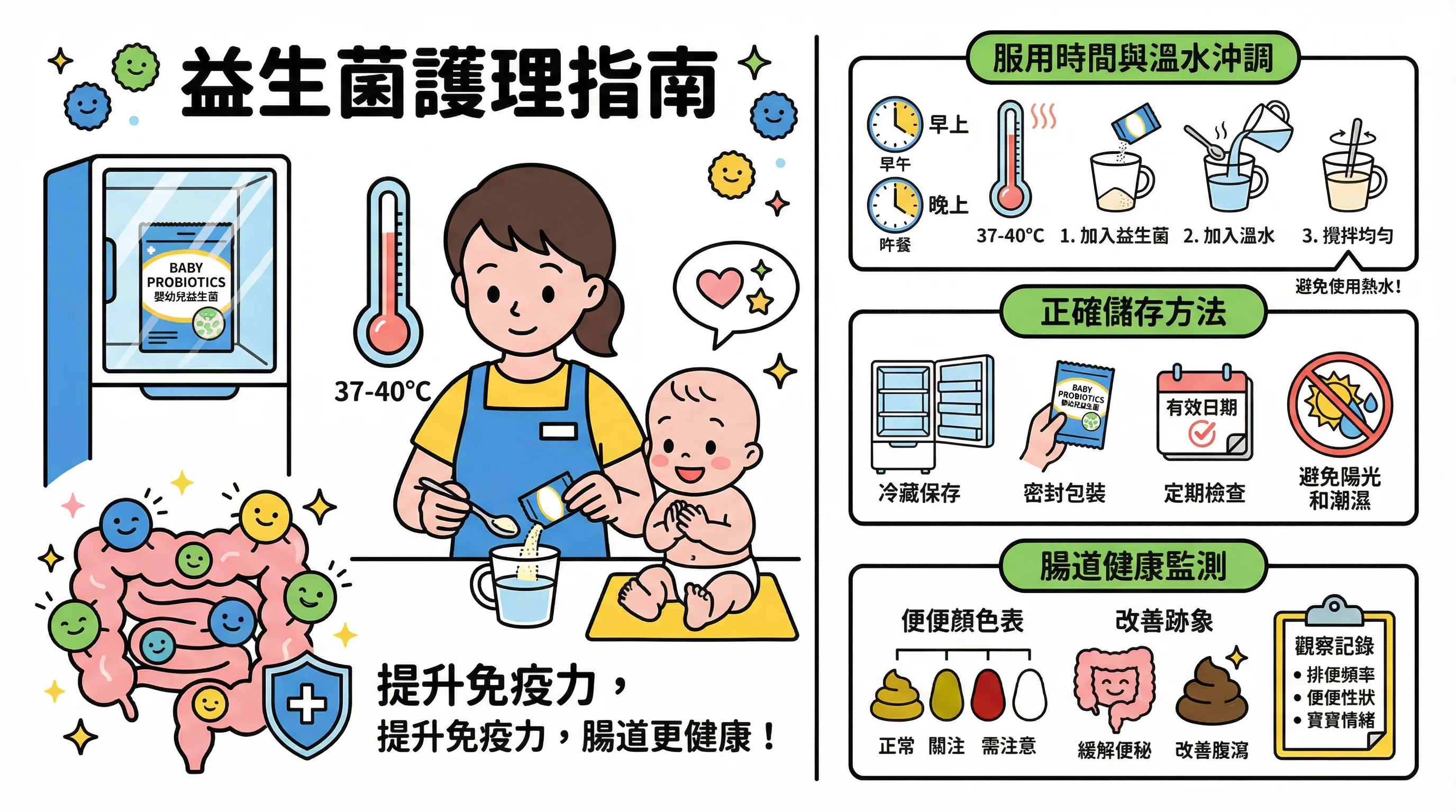 嬰兒益生菌服用指南:教外傭服用時間、溫水沖調與腸道健康監測 SOP
