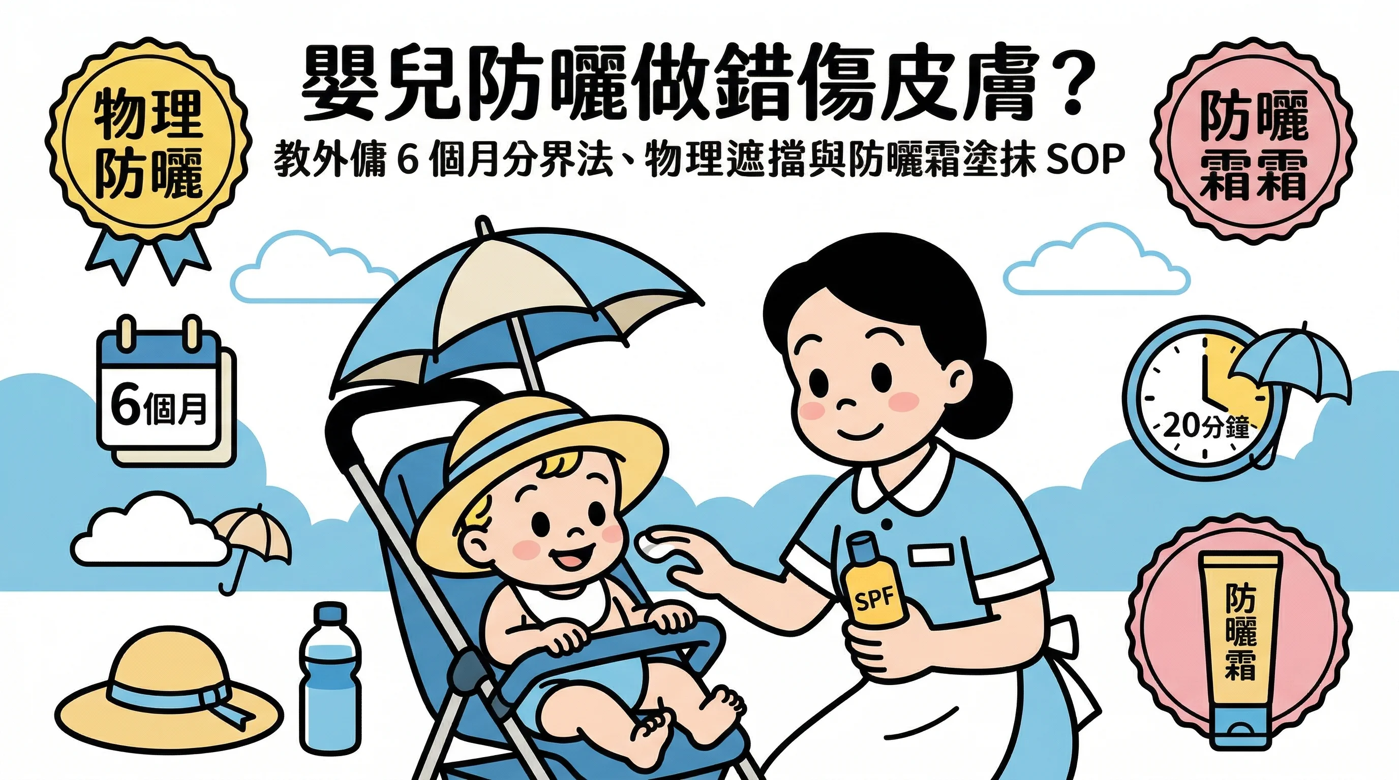 嬰兒防曬幾個月可以搽？消委會測試重點＋物理防曬4步揀