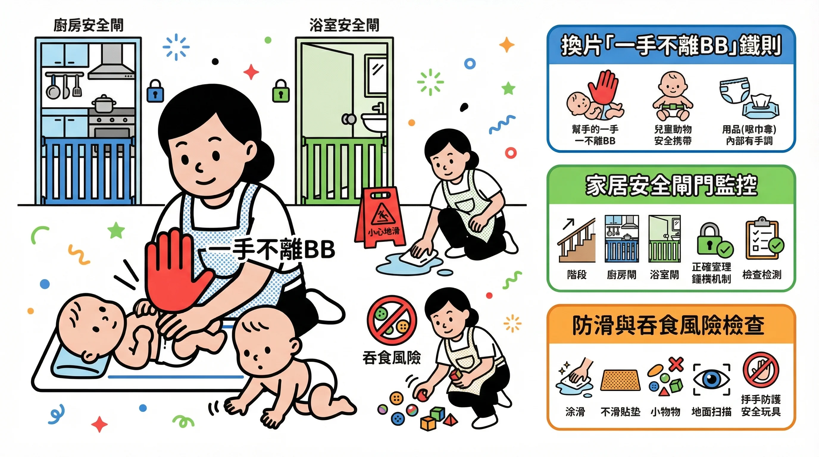 嬰兒防跌死角全搜捕!教外傭換片「一手不離 BB」與家居安全閘門 SOP