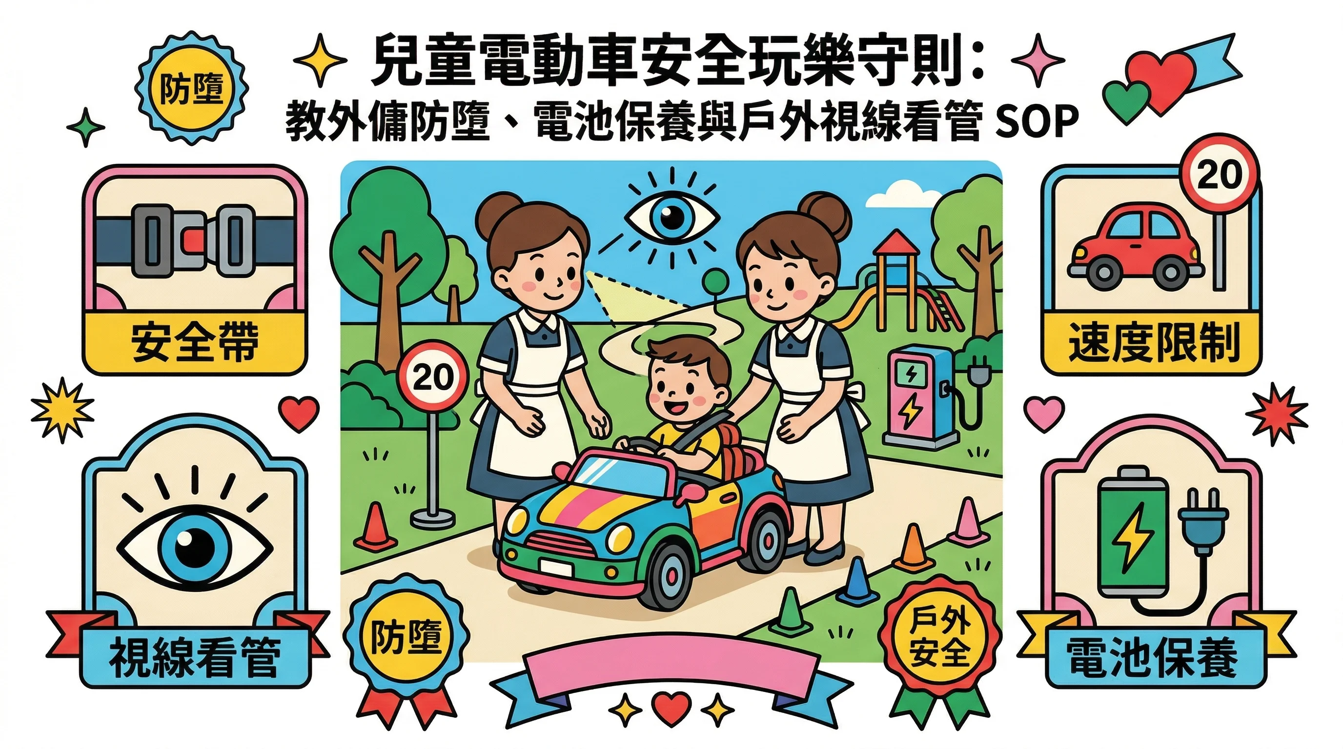 兒童電動車安全玩樂守則:教外傭防墮、電池保養與戶外視線看管 SOP