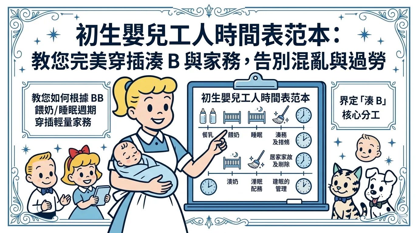 初生嬰兒工人時間表範本：教您完美穿插湊 B 與家務，告別混亂與過勞