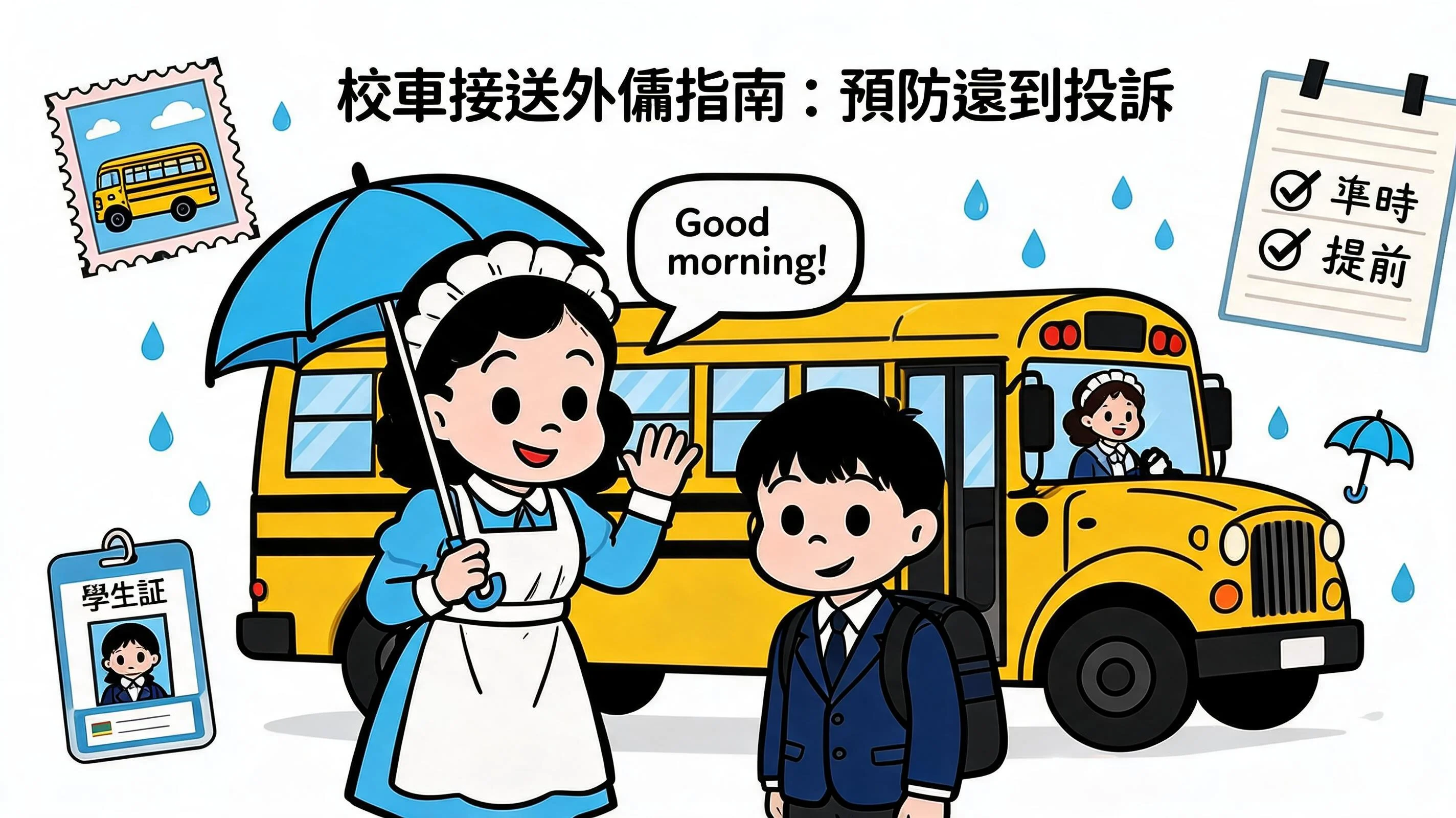 校車接送外傭指南:預防遲到投訴、保姆溝通話術與雨天安全交接