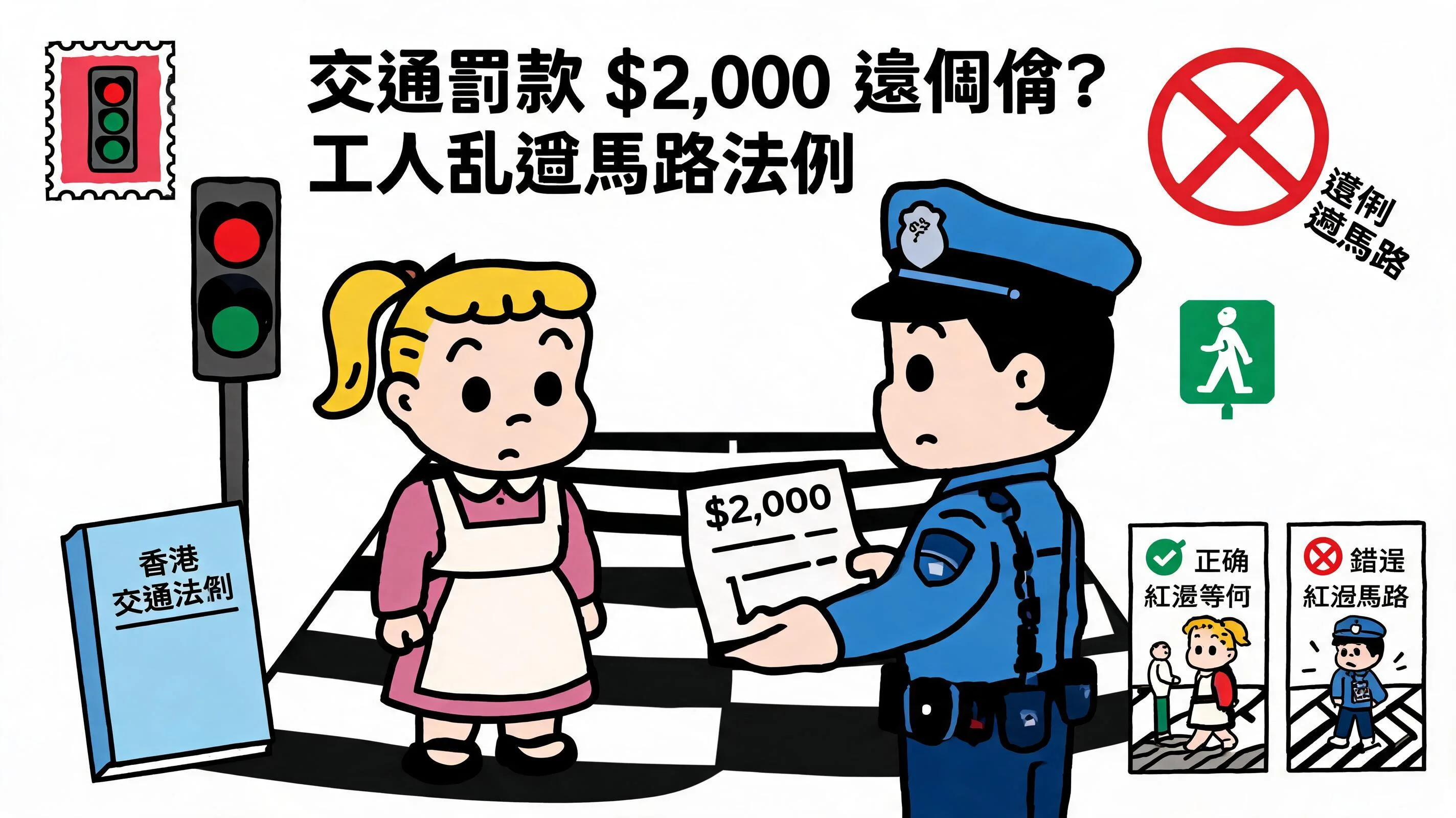 交通罰款 $2,000 邊個俾?外傭亂過馬路法例、責任釐清與防範指南