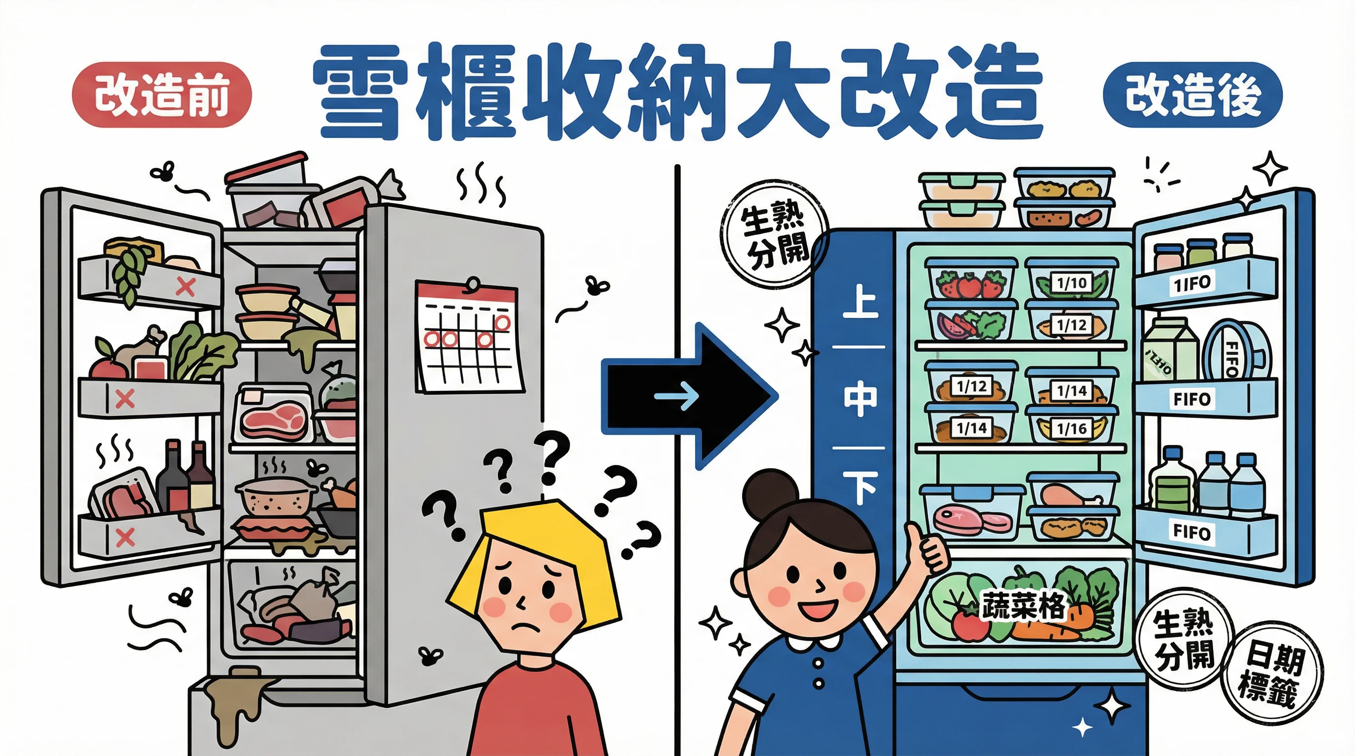 雪櫃收納教學：教外傭「先進先出」法與食物標籤系統