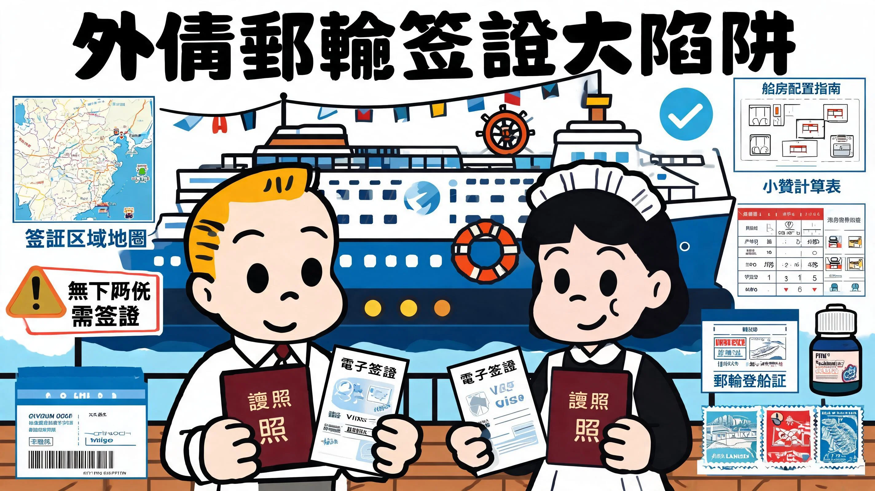 外傭郵輪簽證大陷阱：不登岸也要簽證？皇家加勒比/名勝世界過關與房務指南