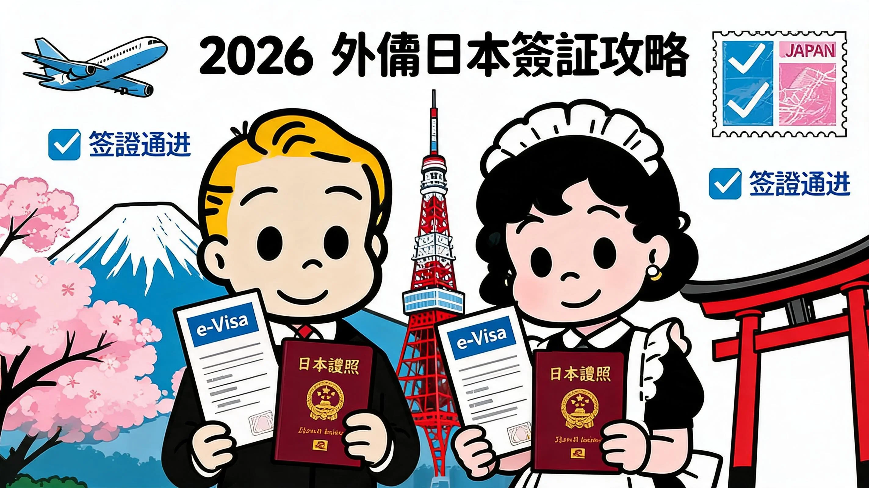 2026 外傭日本簽證攻略:e-Visa 電子簽流程、文件範本與防拒簽全集