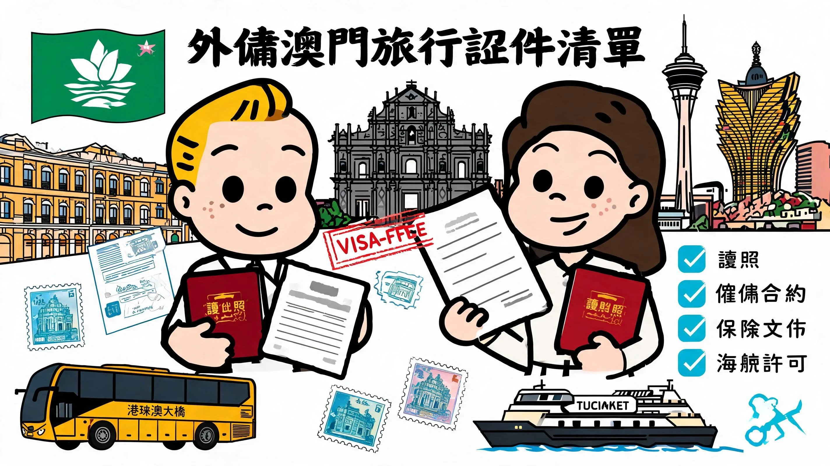 外傭澳門旅行證件清單：菲印護照過關要求、金巴/船飛攻略與必備文件