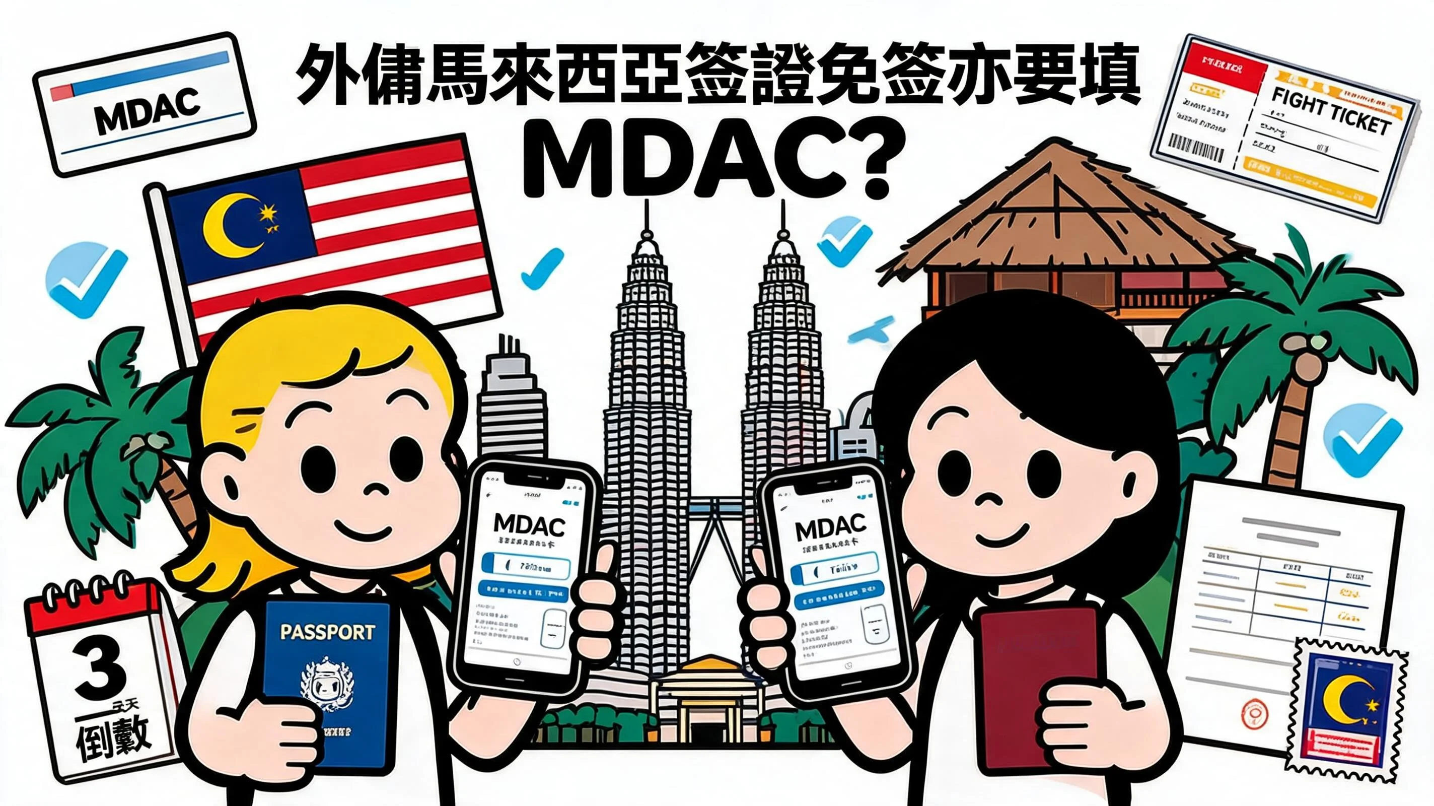 外傭馬來西亞簽證免簽亦要填 MDAC?最新入境程序、回程機票與財力要求