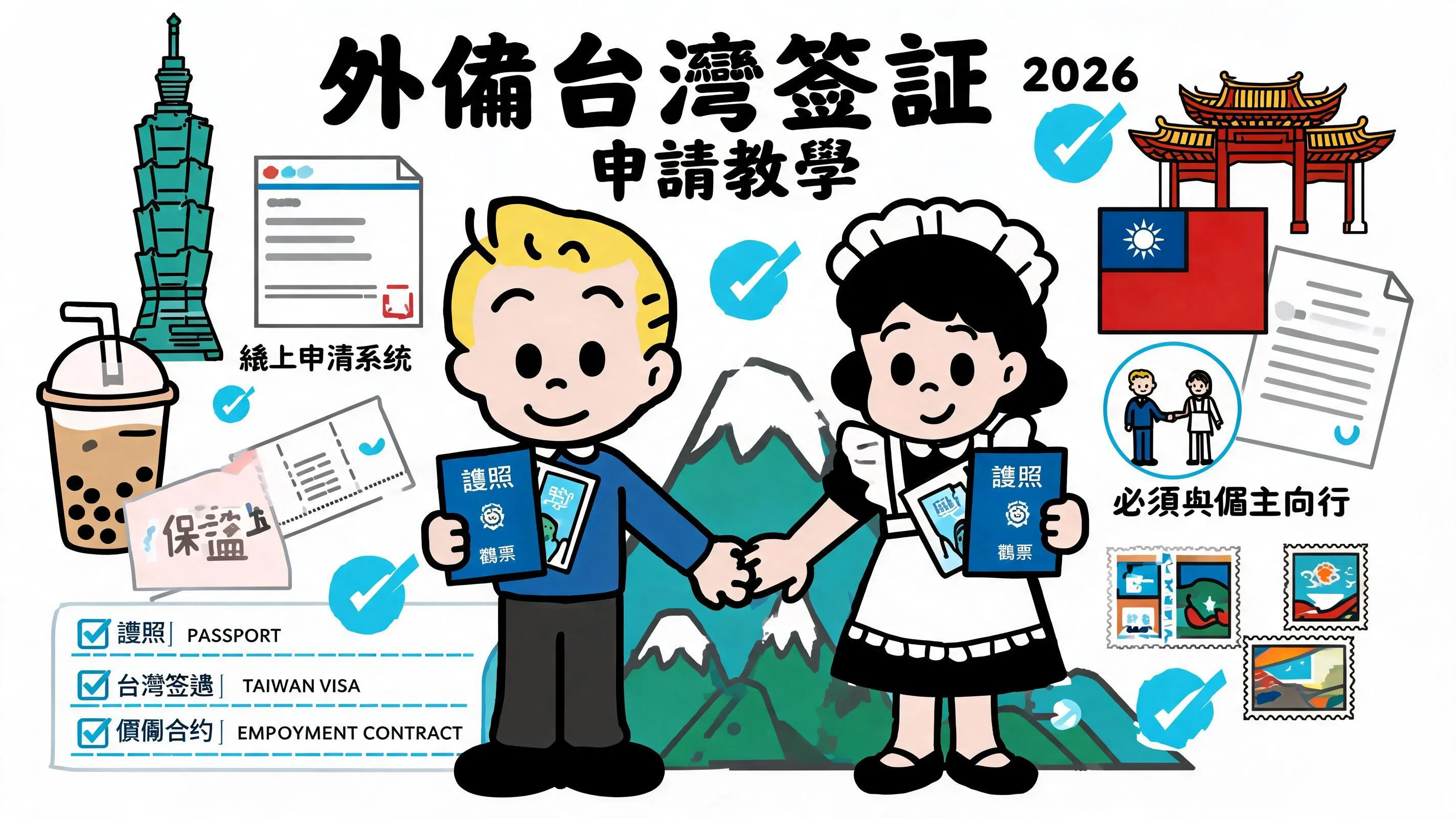 外傭台灣簽證 2026 申請教學:雲端系統 vs 預約面試、保證書與通關鐵則