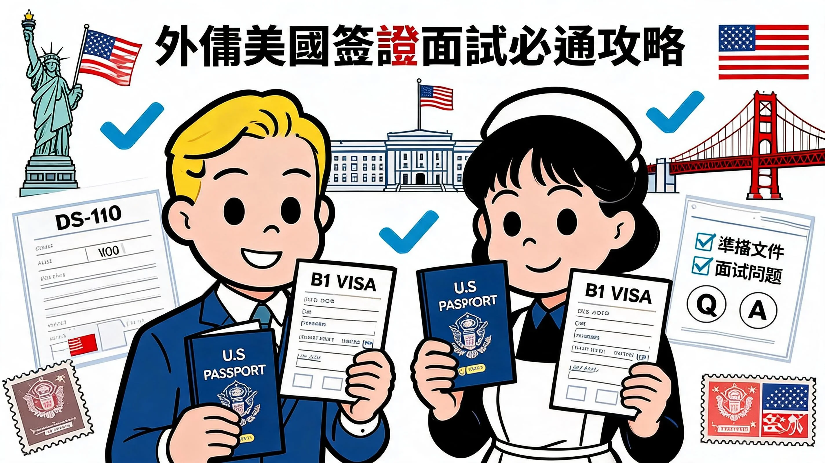 外傭美國簽證面試必過攻略：B1 合約條款、DS-160 填表與 Q&A 特訓
