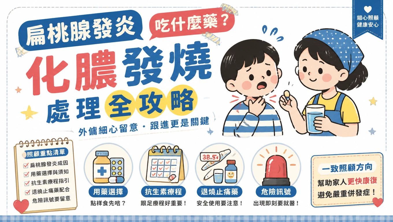 扁桃腺發炎吃什麼藥?化膿發燒處理全攻略