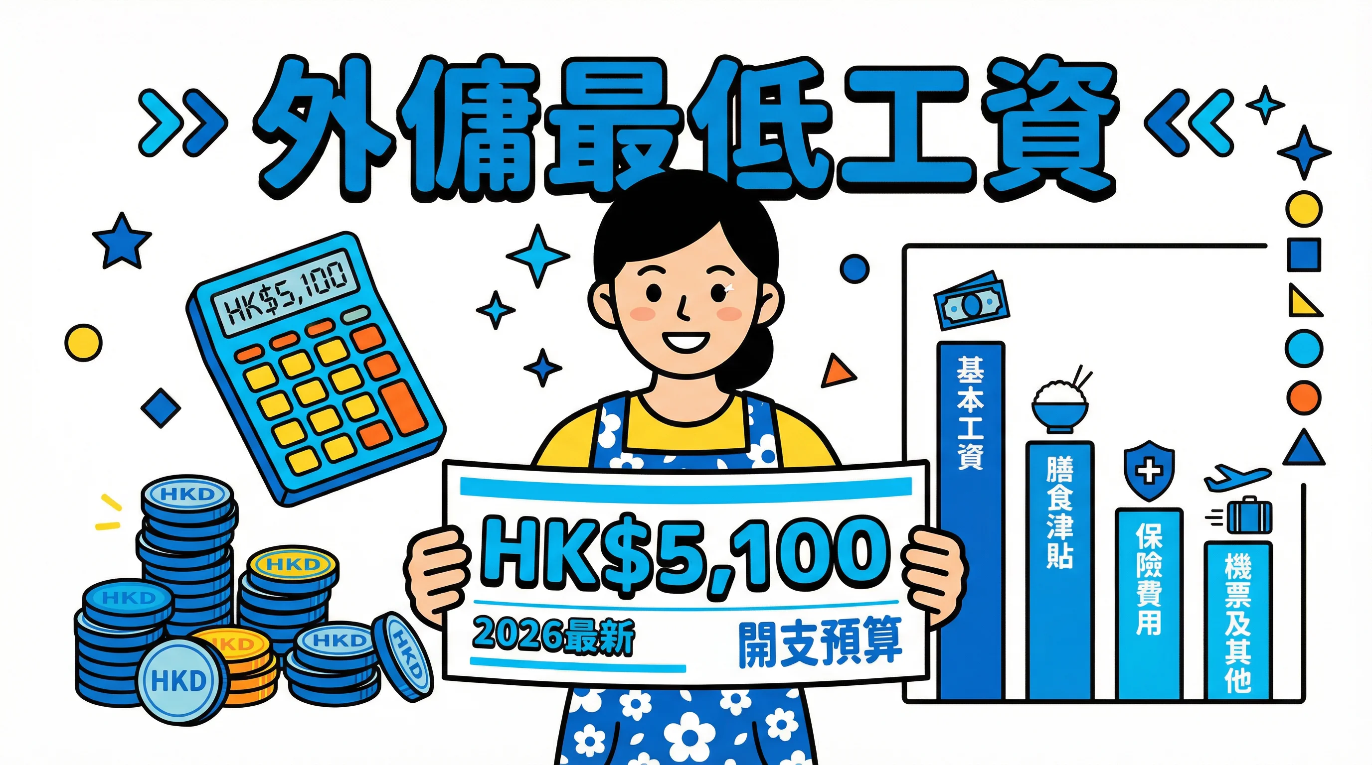 外傭最低工資2026加至$5,100!每月總開支預算一表看清