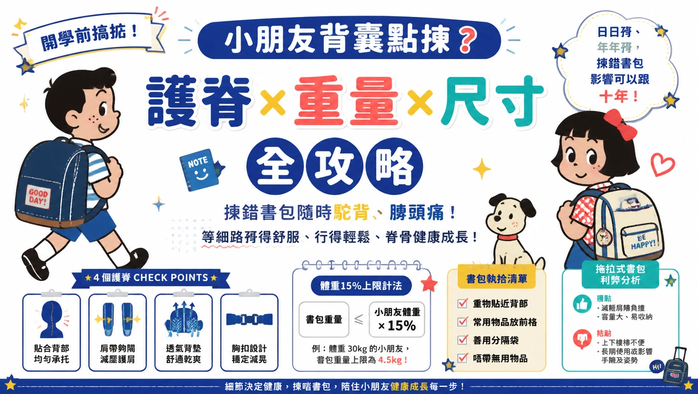 小朋友背囊點揀？護脊×重量×尺寸全攻略