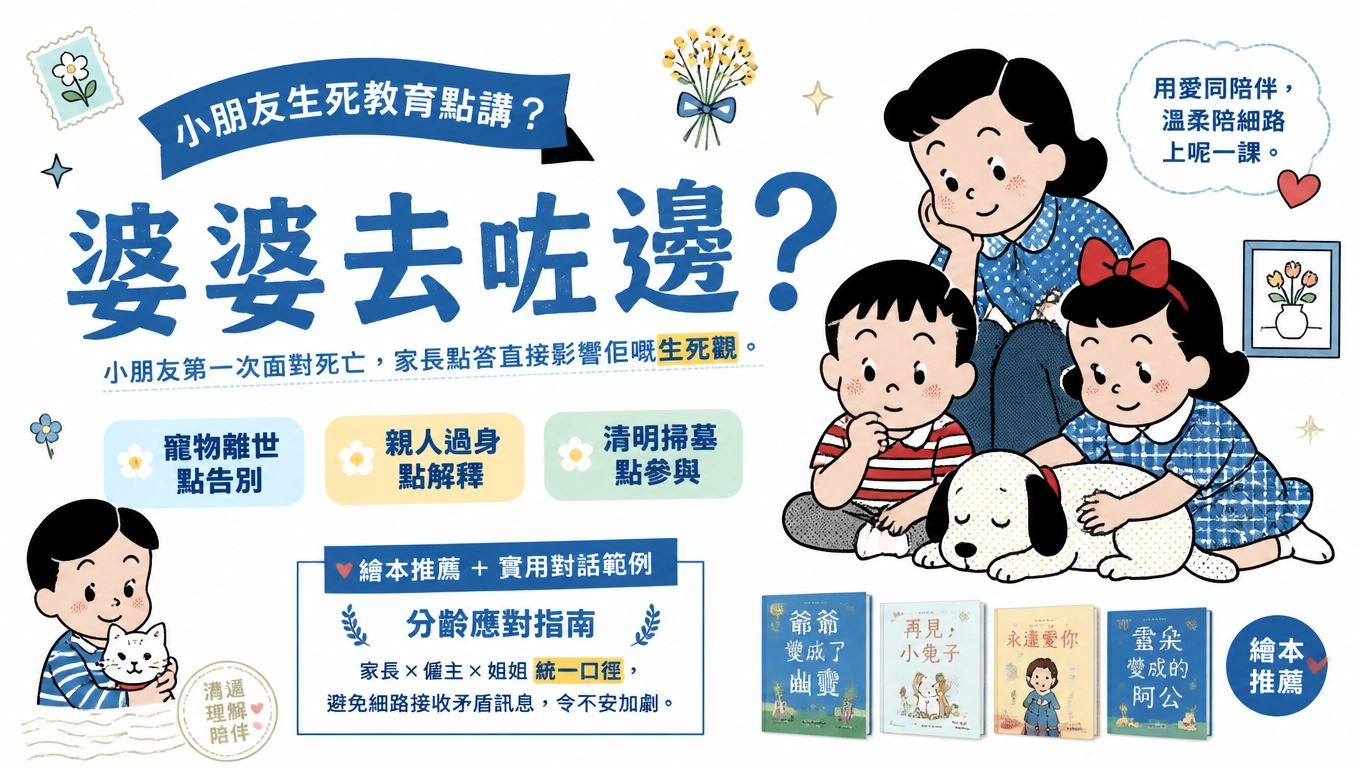小朋友生死教育點講?寵物離世、親人過身應對繪本