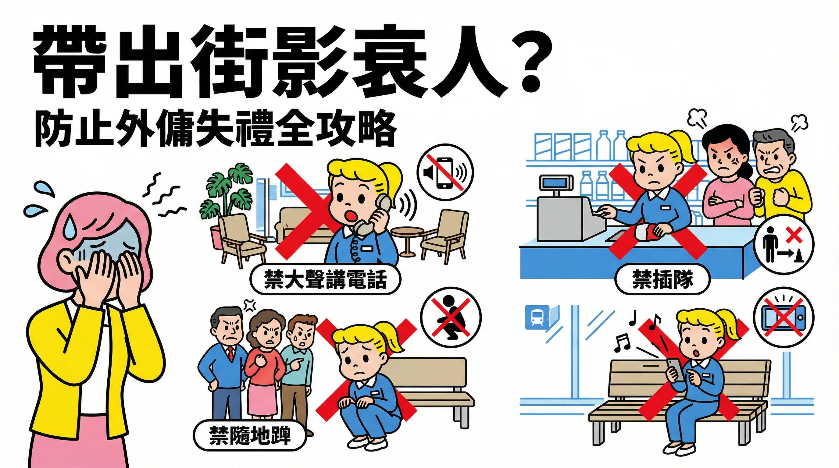 帶出街影衰人?防止外傭失禮全攻略:禁大聲講電話、隨地踎、插隊