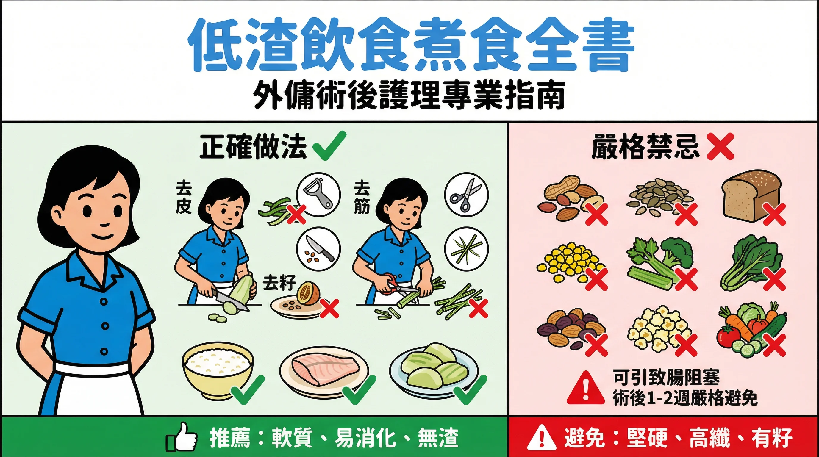 手術後必學「低渣飲食」：外傭煮食指南、禁忌清單與餐單範本