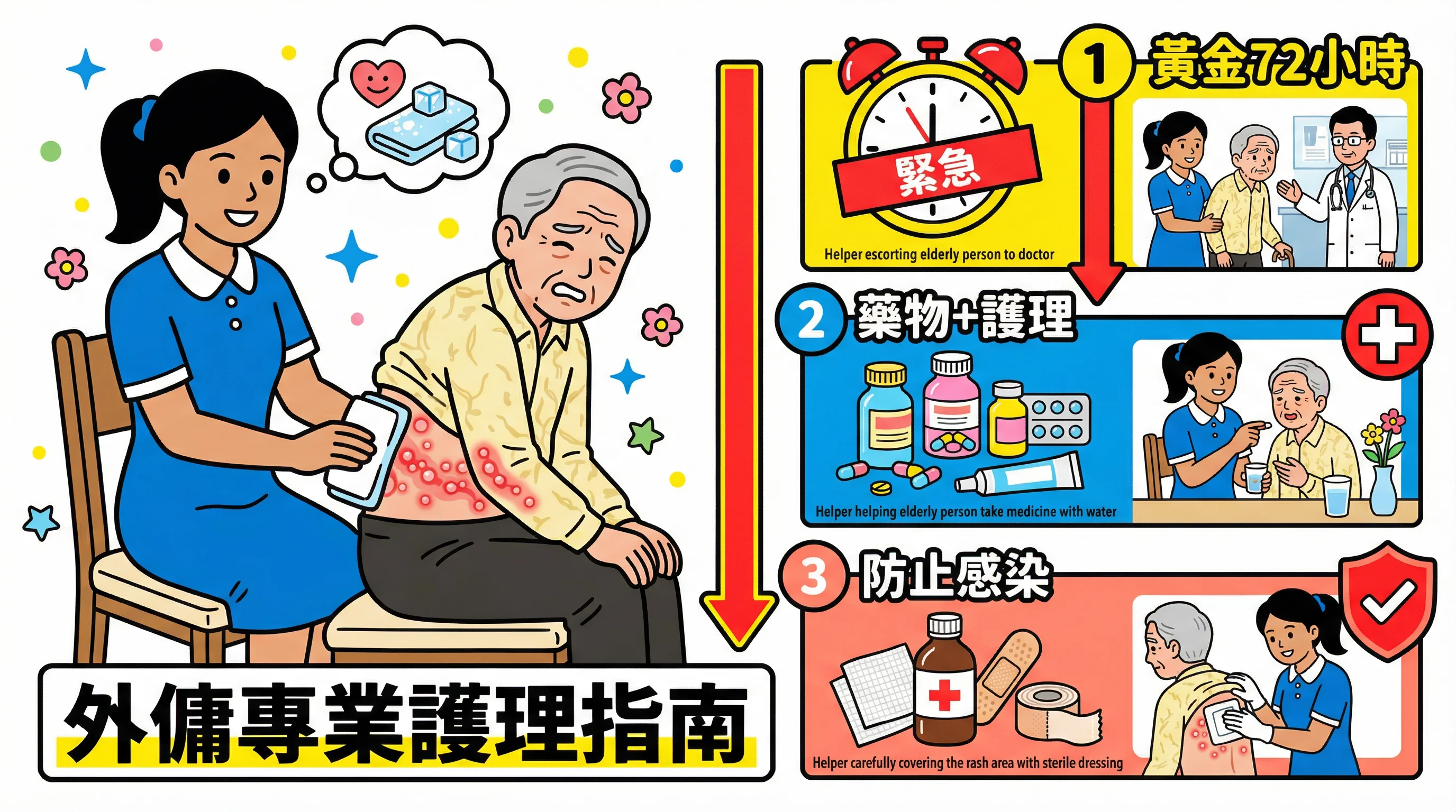 長者带状疱疹(生蛇)痛不欲生?外傭必學黃金 72 小時藥物護理與水泡處理