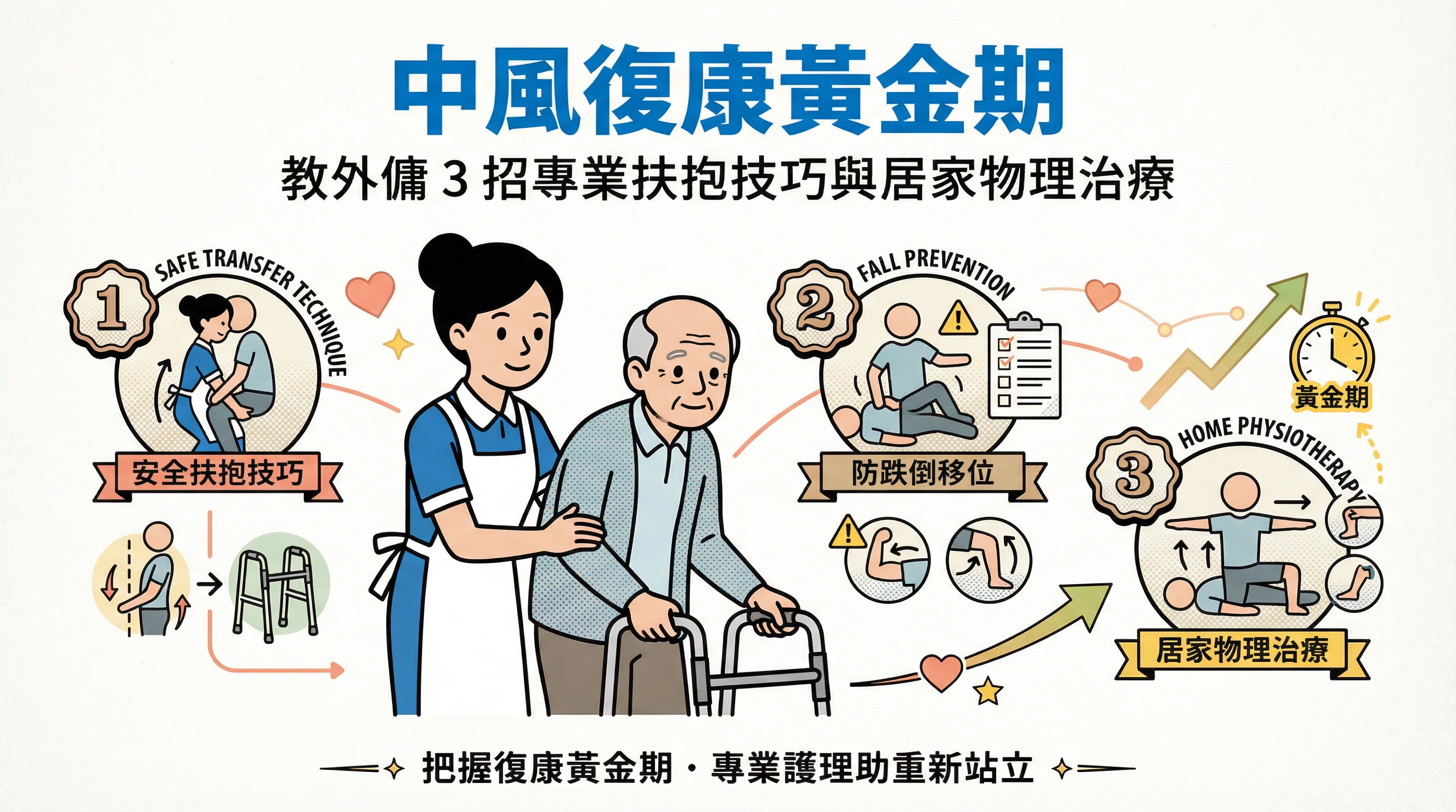 中風復康黃金期:教外傭 3 招專業扶抱技巧與居家物理治療