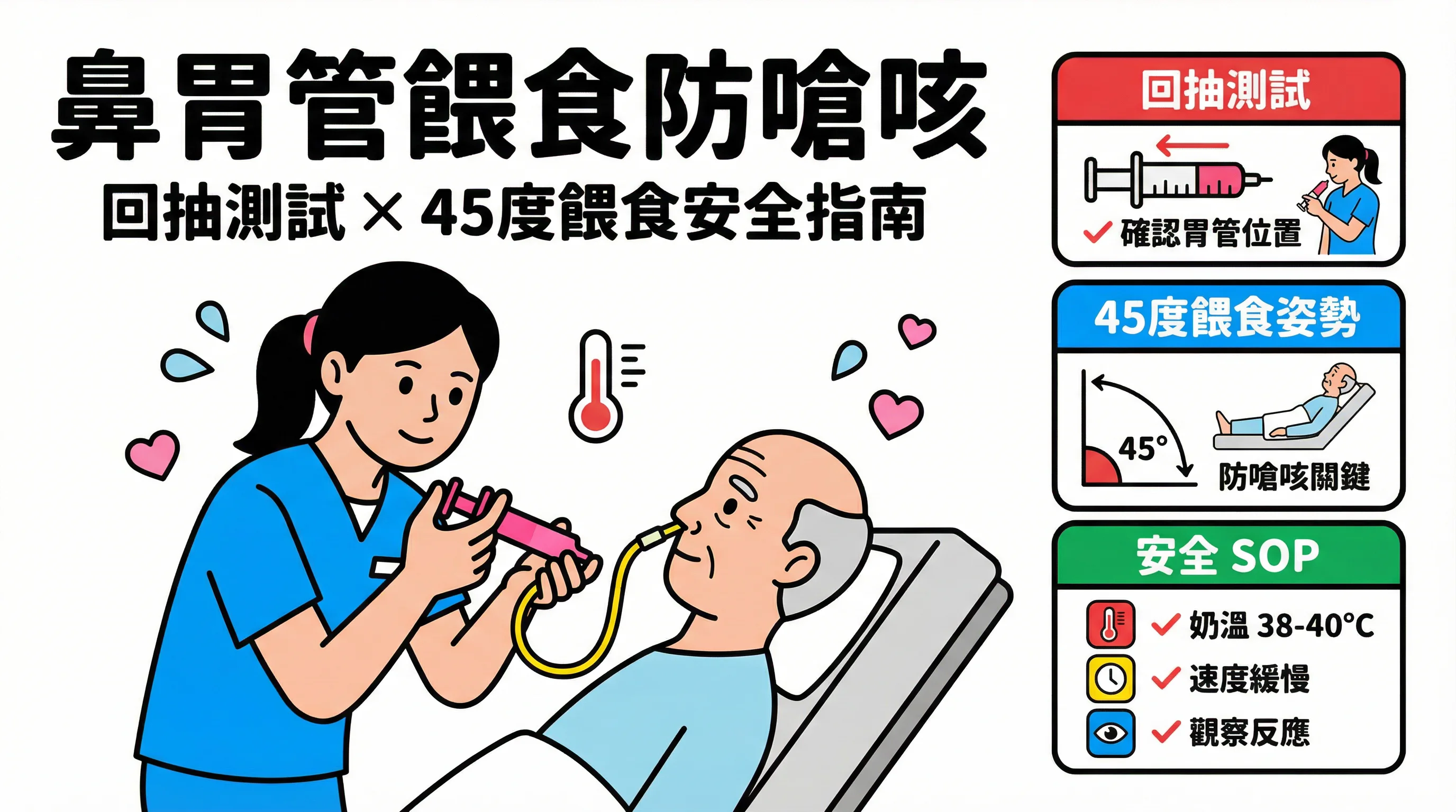鼻胃管餵食怕嗆咳肺炎?外傭必學回抽測試、餵奶姿勢與安全 SOP